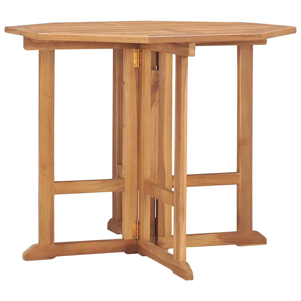 vidaXL Kokoontaitettava puutarhan ruokapöytä 90x90x75cm täysi tiikki