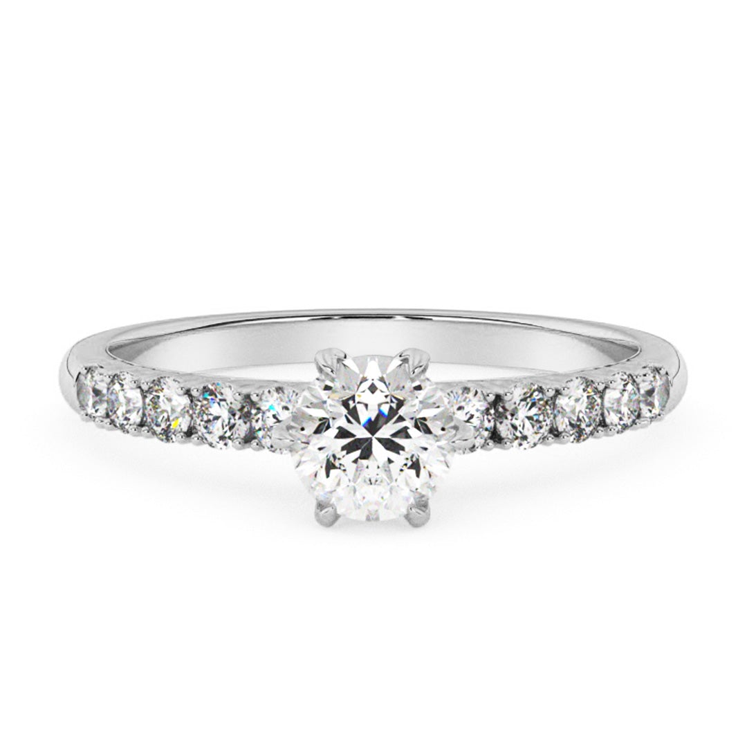 Timanttisormus 0,70ct, 14K valkokultaa, Charlotte-mallisto