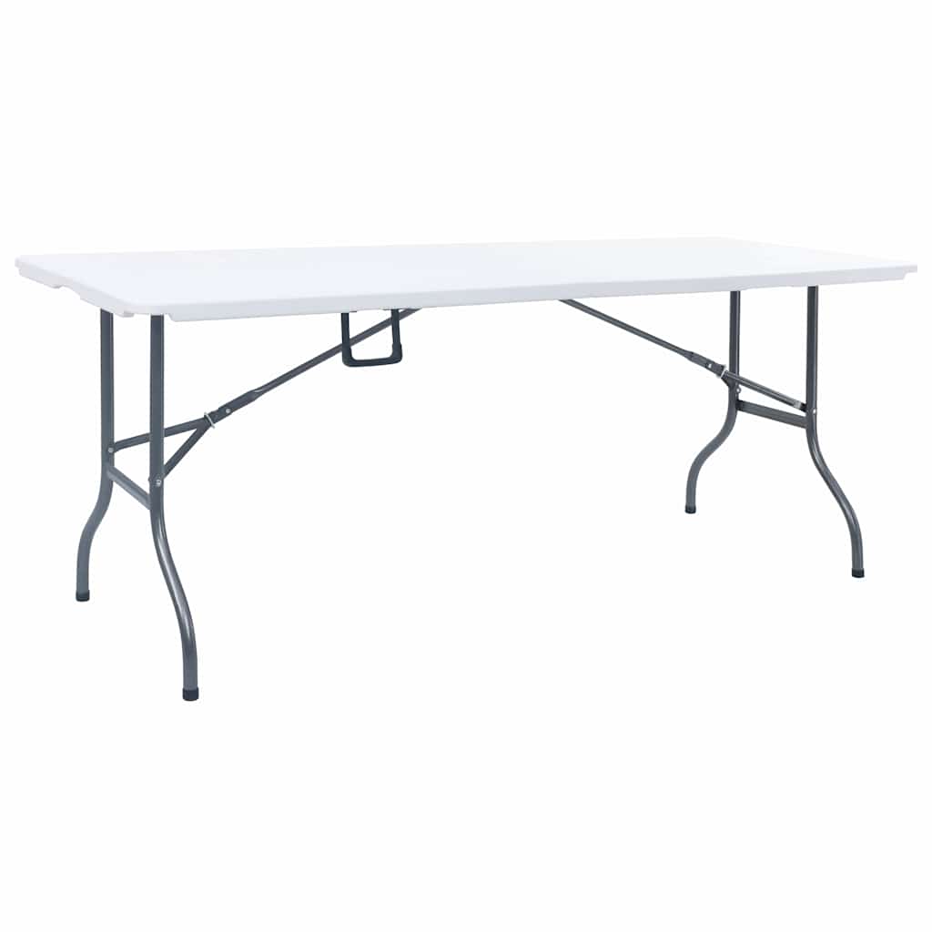 vidaXL Kokoontaittuva puutarhapöytä valkoinen 180x72x72 cm HDPE