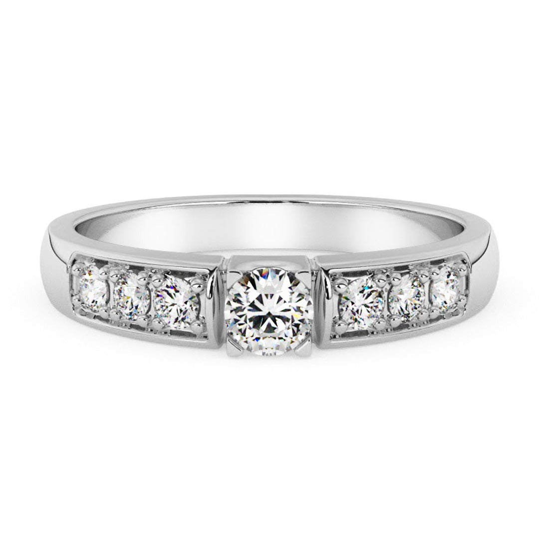 Timanttisormus 0,14ct, 14K valkokultaa, Ariel-mallisto