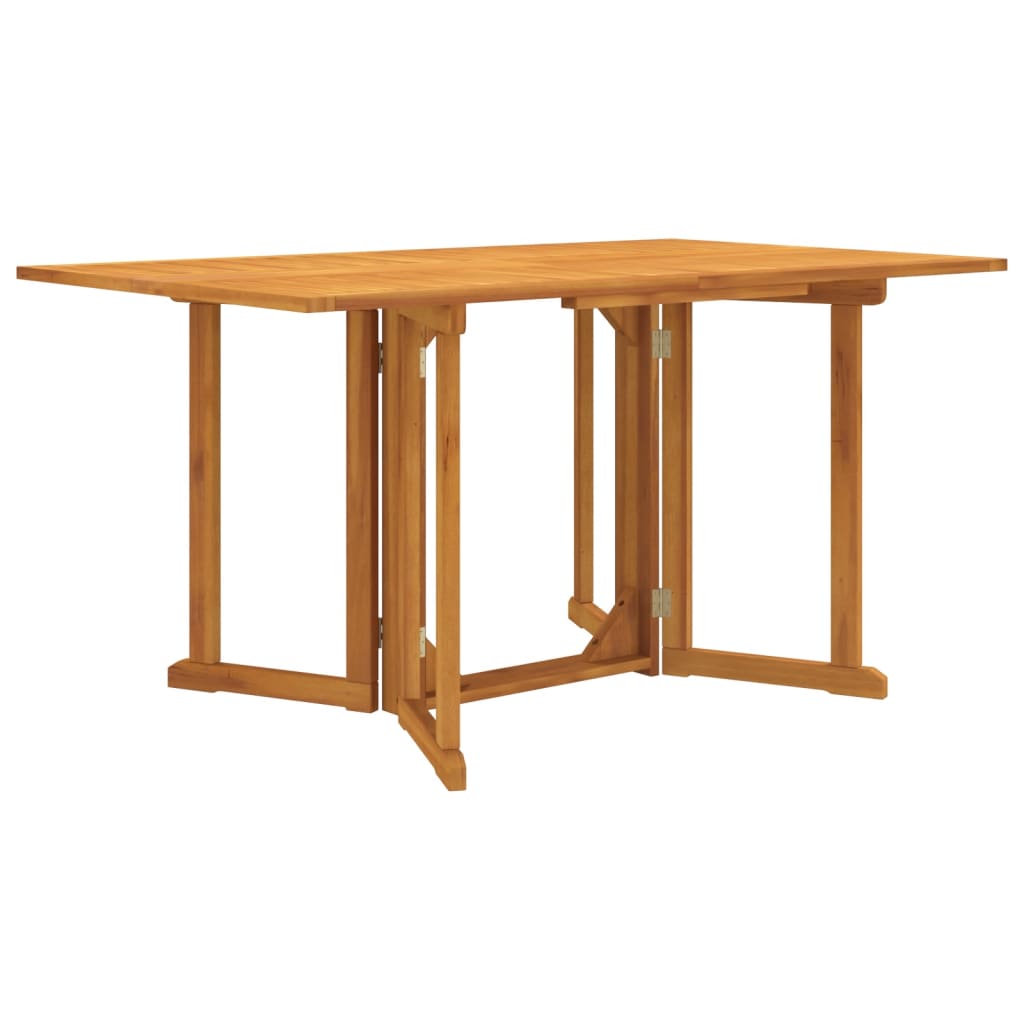 vidaXL Kokoontaittuva puutarhan perhospöytä 150x90x75 cm täysi tiikki